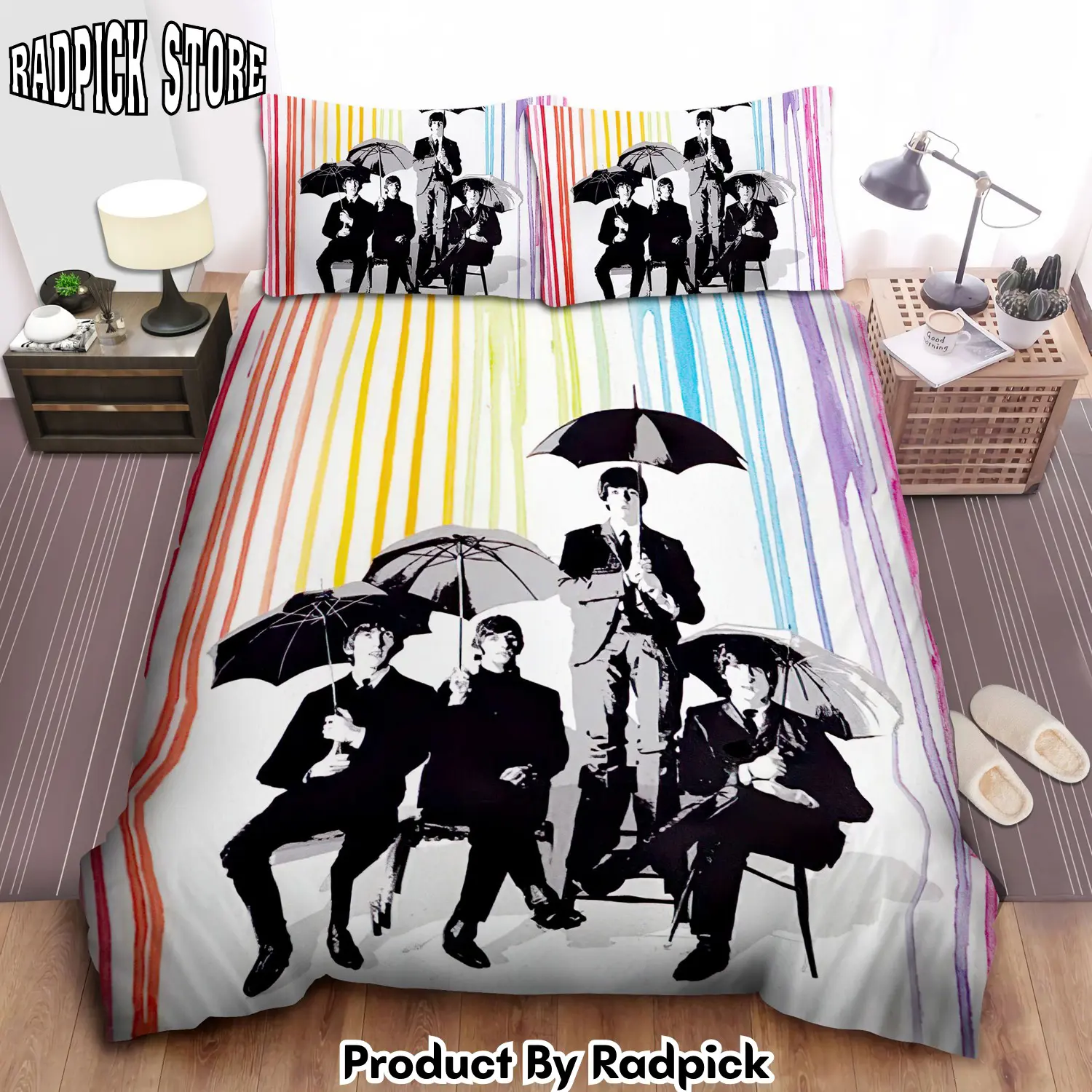 Radpick the beatles umbrella fellas under rainbow duvet cover bedroom sets comfortable bedding sets rp3271378